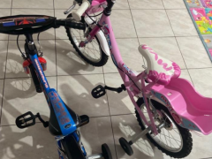 出售2辆男女儿童自行车九成新，价格共60。