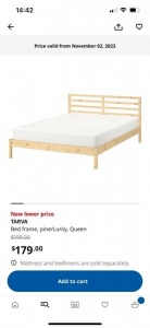 出queen bed 已拼好，9.5成新，带床垫一起出 120