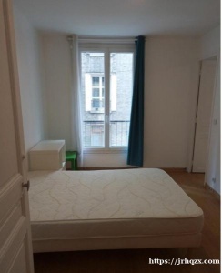 巴黎19区，  两房半厅38平米。房内有双人床和床垫，壁柜，书柜，方柜，木桌，椅子，