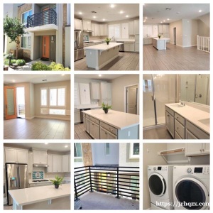 Dublin, Townhouse. 近五月花酒家，3房3.5浴单位，約1700尺，每房间都是套间