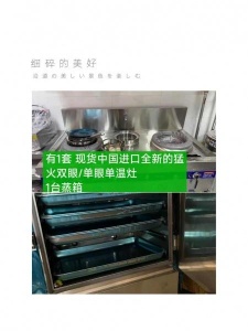 出闲置 有1套 现货中国进口全新的猛火双眼/单眼单温灶1台蒸箱