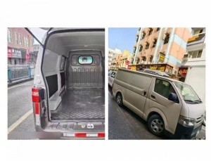 因公司送货需要，想找一辆送货二手面包车/或者租也可以，后尾箱能装货的，可以参考图片，联系方式+971