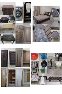 国际城自取，有买有送如衣架，床上用品等有需要请联系