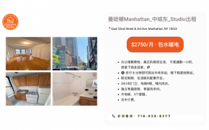 曼哈顿中央车站附近门卫电梯公寓出租