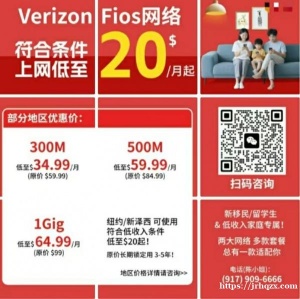纽约/新泽西高速网络低至$20/月起！