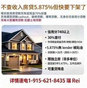 不查收入房贷5.875%但快要下架了