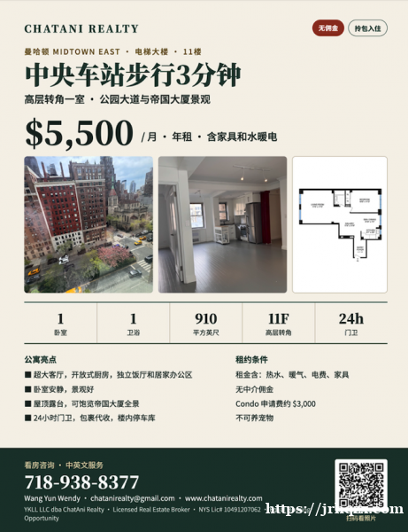 纽约曼哈顿中央车站附近公寓出租_可欣赏公园大道 纽约曼哈顿中央车站附近公寓出租_可欣赏公园大道