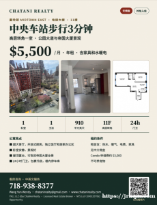 纽约曼哈顿中央车站附近公寓出租_可欣赏公园大道
